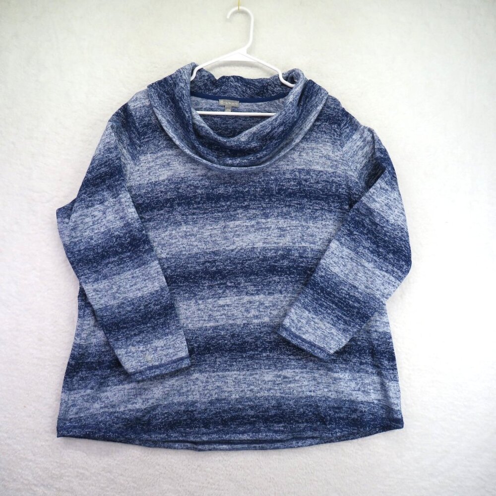 T by Talbots Sweater Womens 2XP Cowl Neck Striped Pullover‎ Soft Stretch